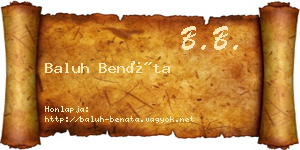 Baluh Benáta névjegykártya